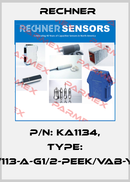 P/N: KA1134, Type: KS-700-26/113-A-G1/2-PEEK/VAb-Y10-ETW-HP Rechner
