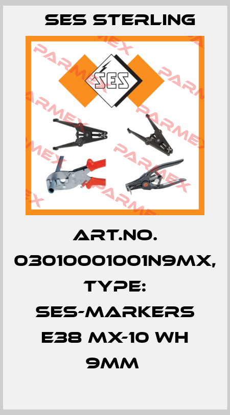 Art.No. 03010001001N9MX, Type: SES-Markers E38 MX-10 WH 9mm  Ses Sterling