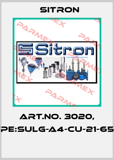 Art.No. 3020, Type:SULG-A4-CU-21-650-1  Sitron