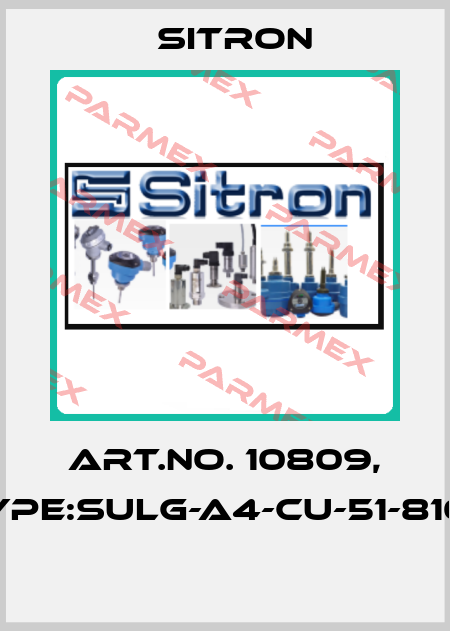 Art.No. 10809, Type:SULG-A4-CU-51-810-1  Sitron