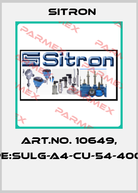 Art.No. 10649, Type:SULG-A4-CU-54-400-2-1  Sitron