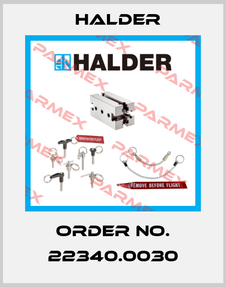 Order No. 22340.0030 Halder