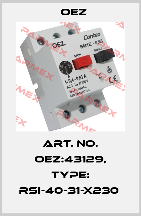 Art. No. OEZ:43129, Type: RSI-40-31-X230  OEZ