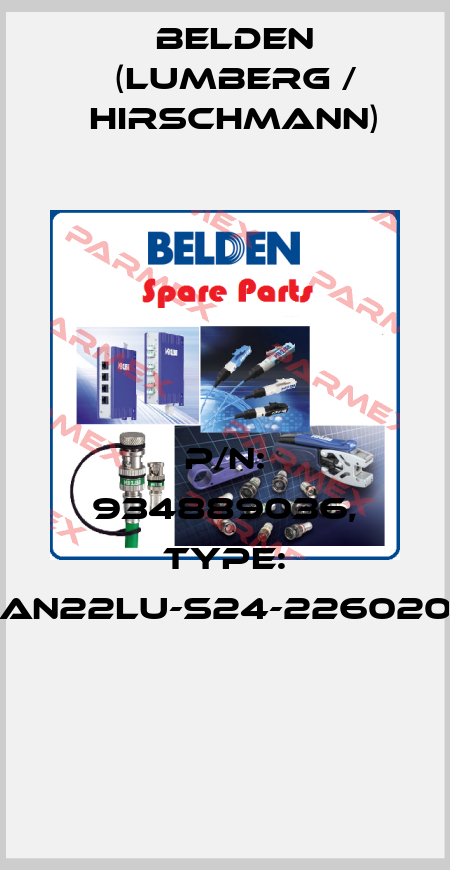 P/N: 934889036, Type: GAN22LU-S24-2260200  Belden (Lumberg / Hirschmann)