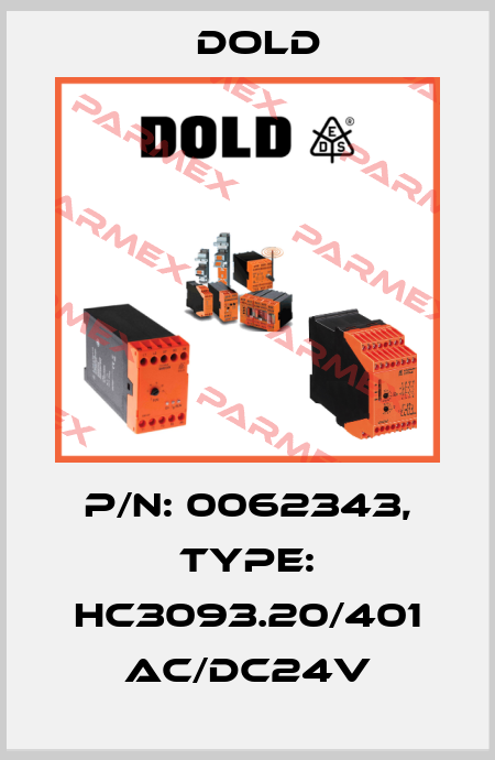p/n: 0062343, Type: HC3093.20/401 AC/DC24V Dold