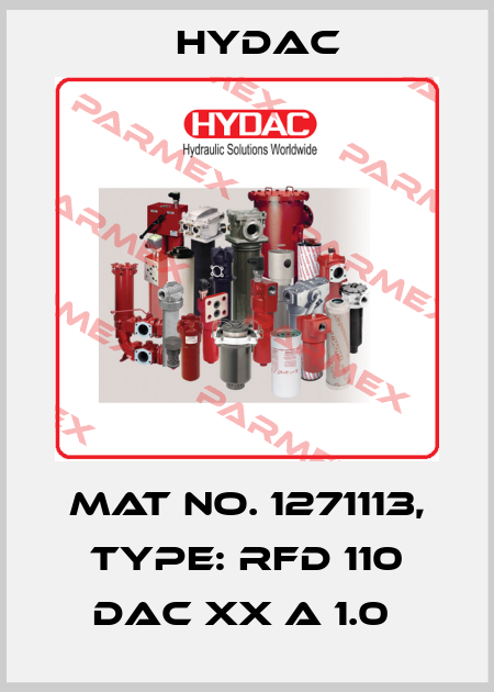 Mat No. 1271113, Type: RFD 110 DAC XX A 1.0  Hydac
