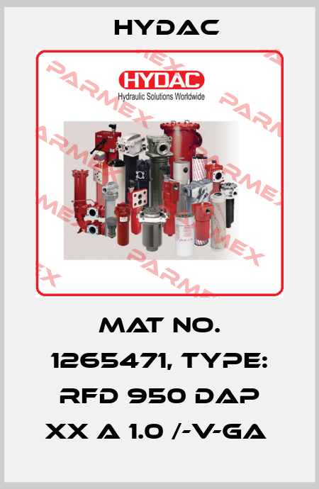 Mat No. 1265471, Type: RFD 950 DAP XX A 1.0 /-V-GA  Hydac