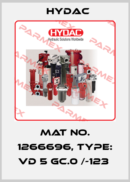 Mat No. 1266696, Type: VD 5 GC.0 /-123  Hydac