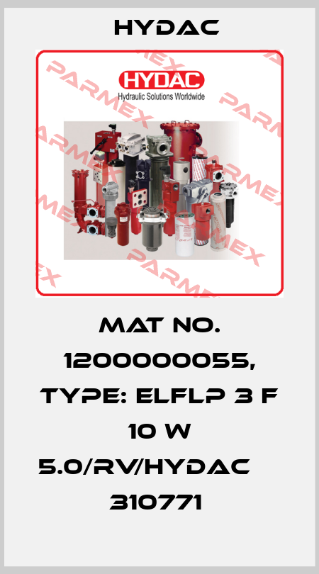 Mat No. 1200000055, Type: ELFLP 3 F 10 W 5.0/RV/HYDAC         310771  Hydac