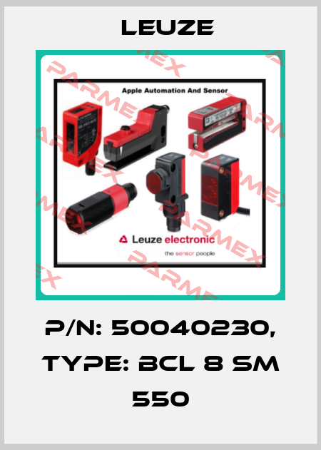 p/n: 50040230, Type: BCL 8 SM 550 Leuze