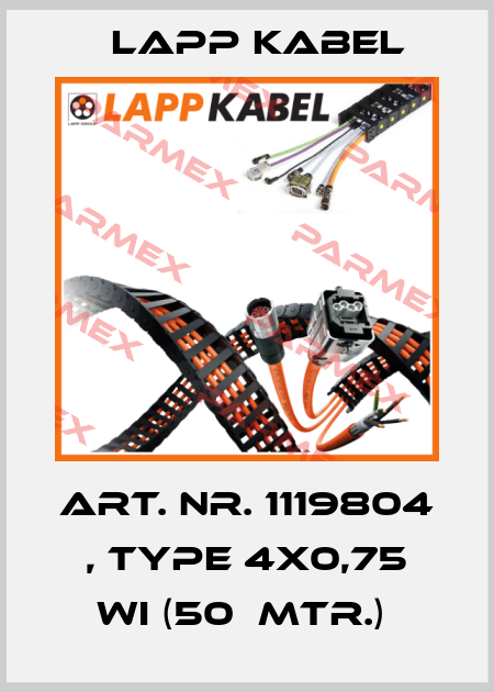 Art. Nr. 1119804 , type 4X0,75 wi (50  mtr.)  Lapp Kabel