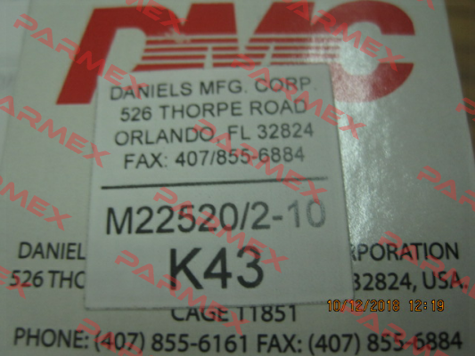 K43 Dmc Daniels Manufacturing Corporation