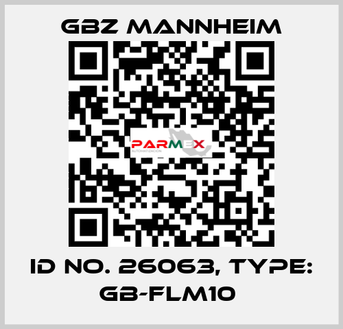 Id No. 26063, Type: GB-FLM10  GBZ MANNHEIM