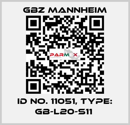 Id No. 11051, Type: GB-L20-S11  GBZ MANNHEIM