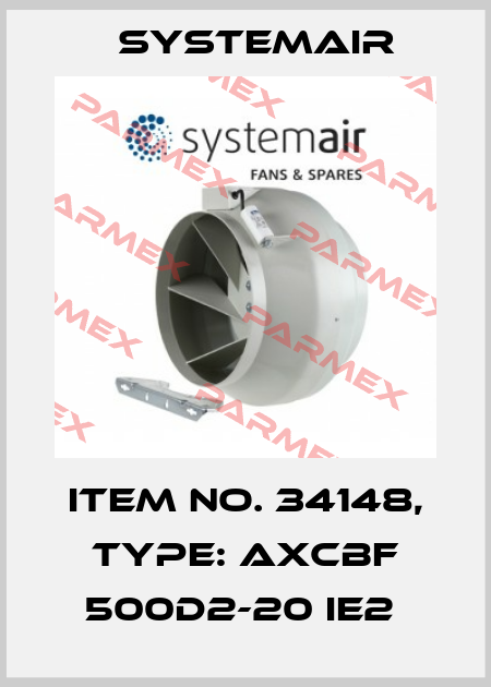 Item No. 34148, Type: AXCBF 500D2-20 IE2  Systemair