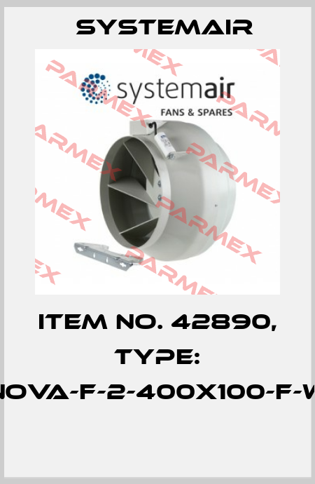 Item No. 42890, Type: NOVA-F-2-400x100-F-W  Systemair