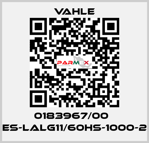 0183967/00    ES-LALG11/60HS-1000-2  Vahle