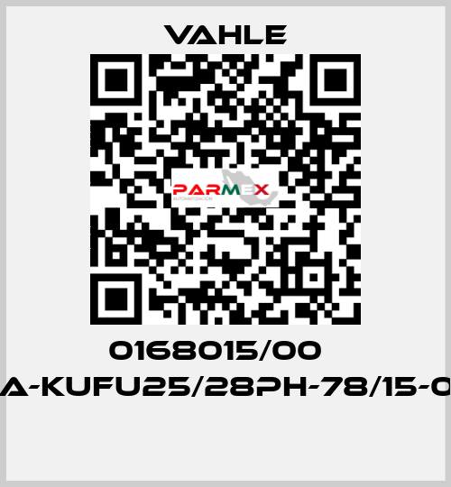 0168015/00    SA-KUFU25/28PH-78/15-0,0  Vahle