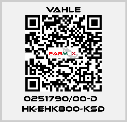 0251790/00-D    HK-EHK800-KSD  Vahle