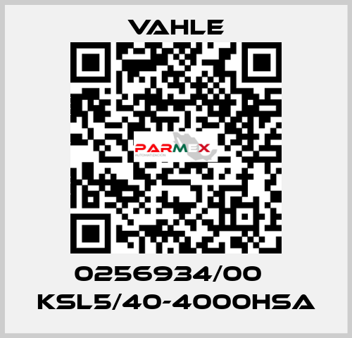 0256934/00    KSL5/40-4000HSA  Vahle