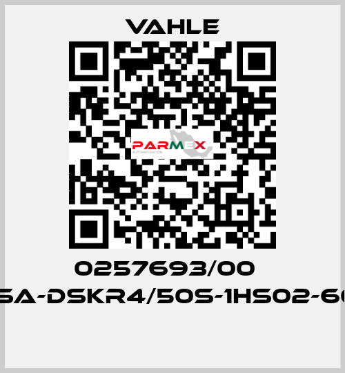 0257693/00    SA-DSKR4/50S-1HS02-60  Vahle