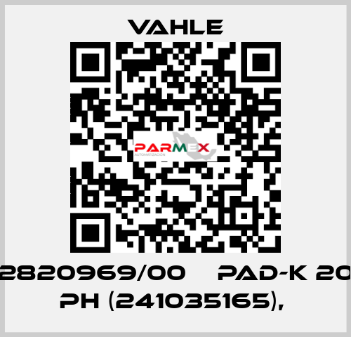 2820969/00    PAD-K 20 PH (241035165),  Vahle