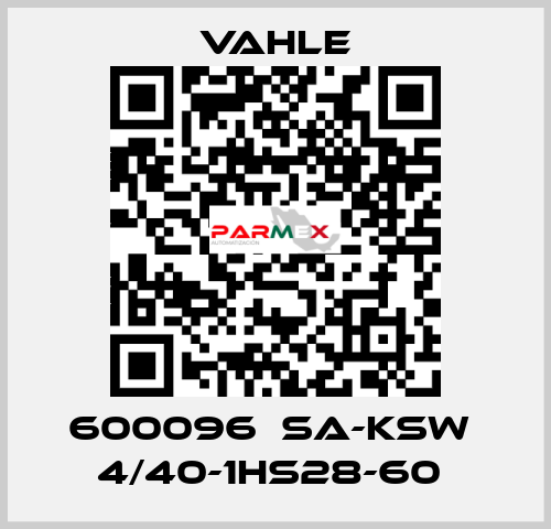 600096  SA-KSW  4/40-1HS28-60  Vahle