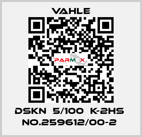 DSKN  5/100  K-2HS  NO.259612/00-2  Vahle