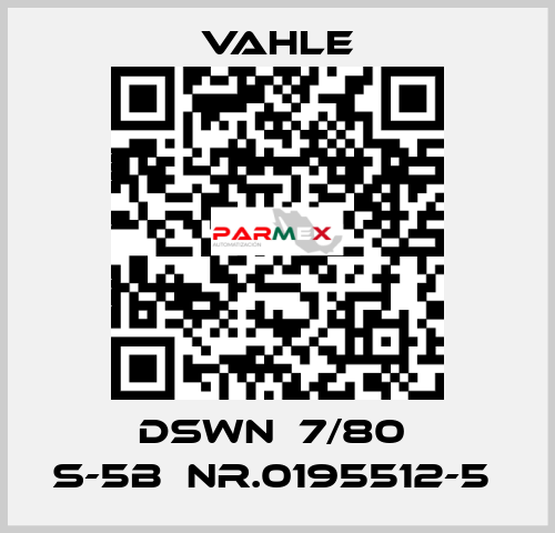 DSWN  7/80  S-5B，Nr.0195512-5  Vahle