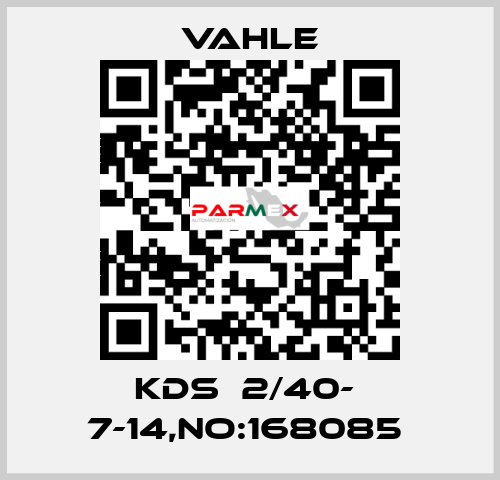 KDS  2/40-  7-14,NO:168085  Vahle