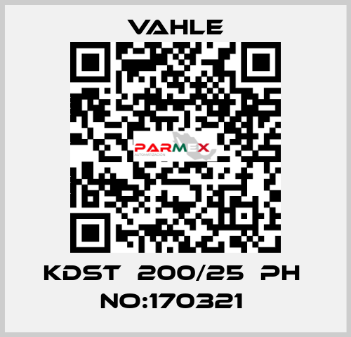 KDST  200/25  PH  NO:170321  Vahle