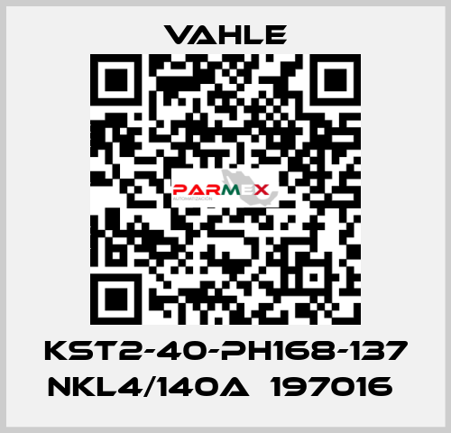 KST2-40-PH168-137 NKL4/140A  197016  Vahle