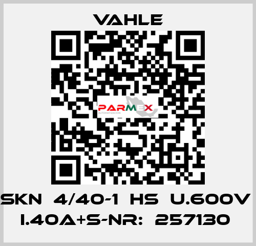 SKN  4/40-1  HS  U.600V  I.40A+s-nr:  257130  Vahle