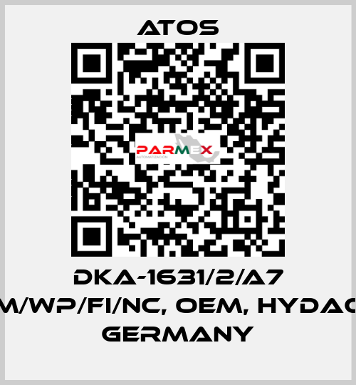 DKA-1631/2/A7 M/WP/FI/NC, OEM, Hydac Germany Atos