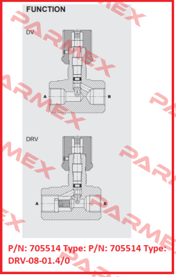 P/N: 705514 Type: DRV-08-01.4/0 Hydac