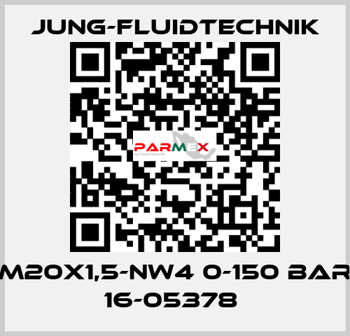 M20X1,5-NW4 0-150 BAR 16-05378  JUNG-FLUIDTECHNIK