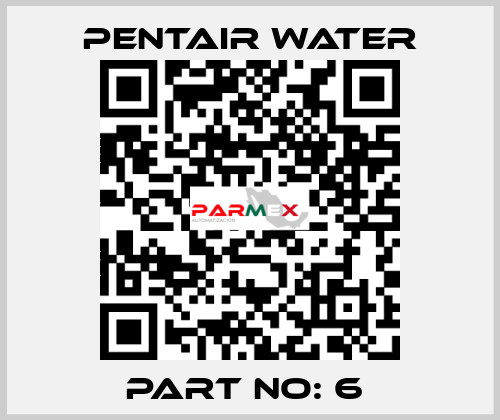 PART NO: 6  Pentair Water