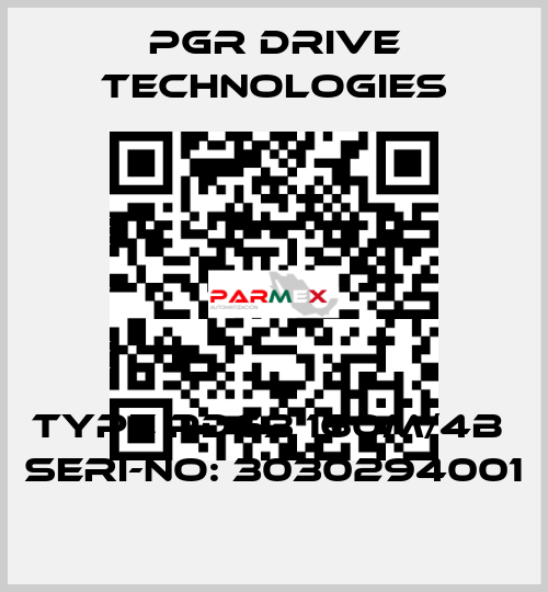 Type PD63 160M/4B  Seri-No: 3030294001 PGR Drive Technologies