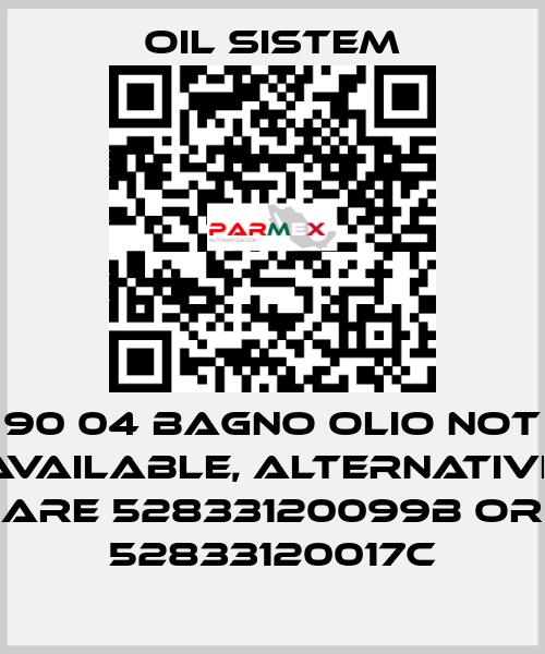 90 04 BAGNO OLIO not available, alternative are 52833120099B or 52833120017C Oil Sistem