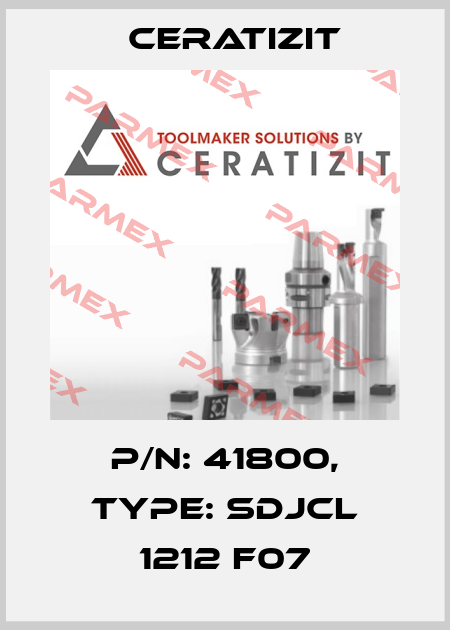P/N: 41800, Type: SDJCL 1212 F07 Ceratizit