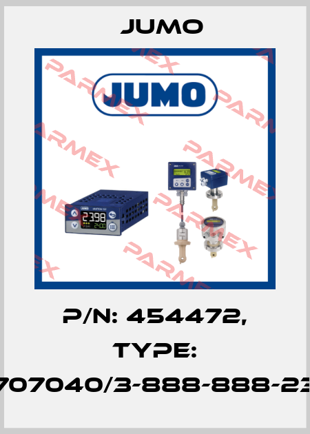 P/N: 454472, Type: 707040/3-888-888-23 Jumo