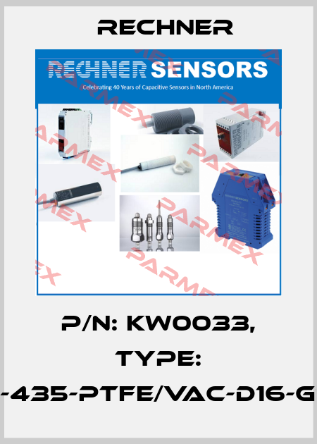 p/n: KW0033, Type: KFW-51-500-435-PTFE/VAc-D16-G1-S-ETW-Y10 Rechner