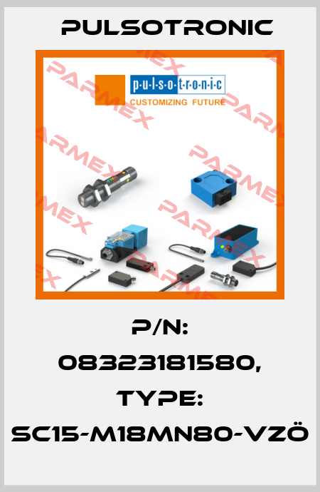 p/n: 08323181580, Type: SC15-M18MN80-VZÖ Pulsotronic
