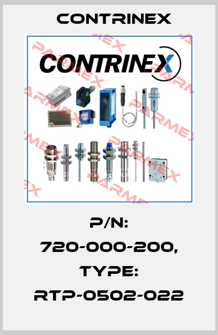 p/n: 720-000-200, Type: RTP-0502-022 Contrinex