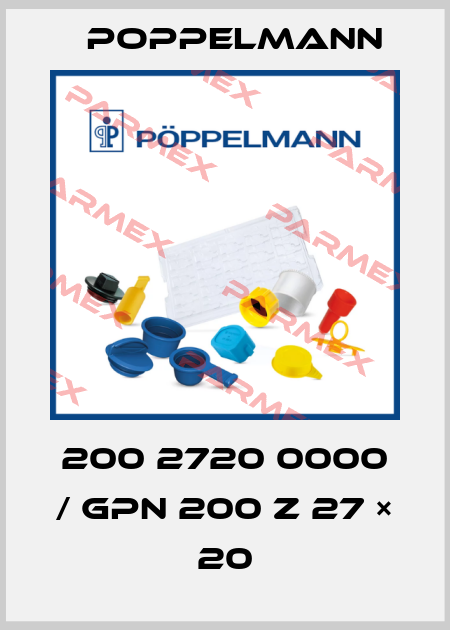 200 2720 0000 / GPN 200 Z 27 × 20 Poppelmann