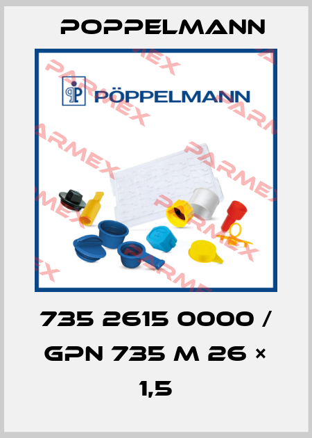 735 2615 0000 / GPN 735 M 26 × 1,5 Poppelmann