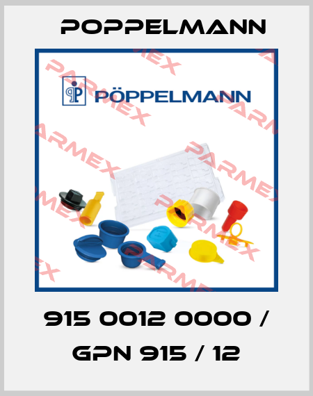 915 0012 0000 / GPN 915 / 12 Poppelmann