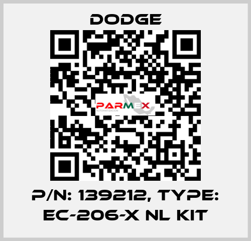 p/n: 139212, Type: EC-206-X NL KIT Dodge