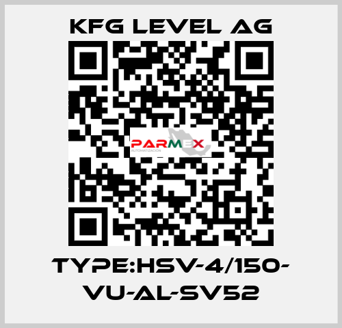 TYPE:HSV-4/150- VU-AL-SV52 KFG Level AG