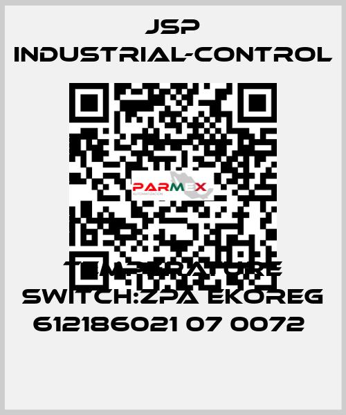 TEMPERATURE SWITCH:ZPA EKOREG 612186021 07 0072  JSP Industrial-Control